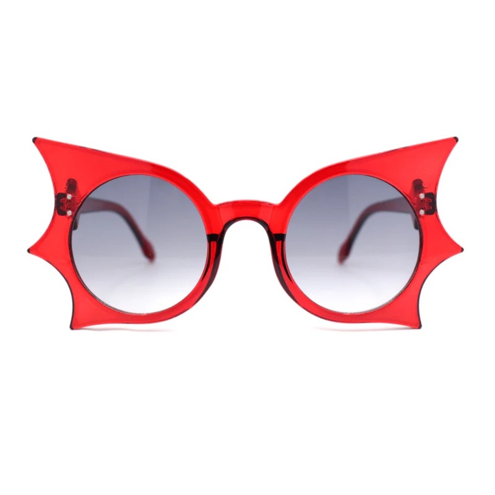 Vibrant Red Batwing Sunglasses